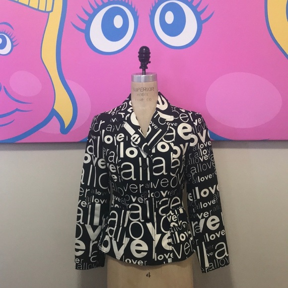 Moschino Jeans Black Off White Love Blazer The Nanny